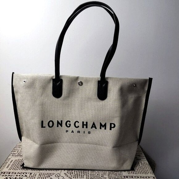 Longchamp Essential Toile Large Canvas Tote Bag